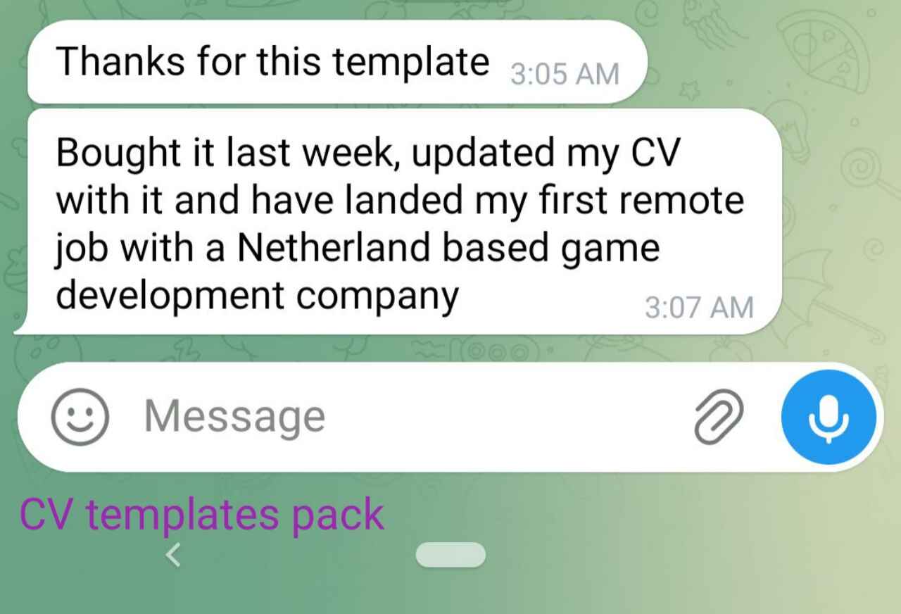 Got remote job in Netherlands using this CV pack