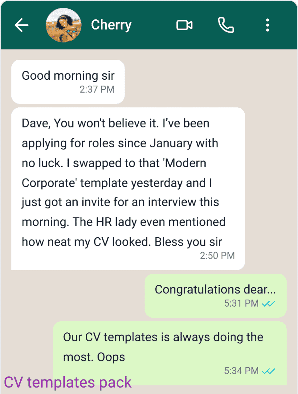 Cherry fresh graduate first interview